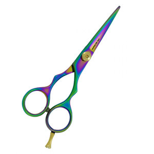 Ciseaux de coiffeur professionnels multicolores avec lame tranchante, vis de réglage dorée et construction en acier inoxydable de qualité supérieure - Product Image 2