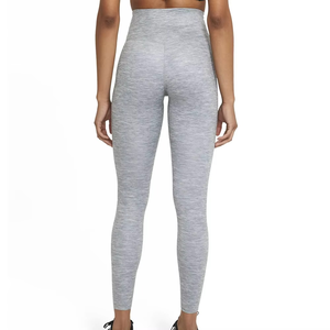 High Waist Seamless Elastic Waist Yoga <b>Leggings</b> Full Length Color Blocking Gray Spandex/<b>Nylon</b> Lightweight Women's Fitness Pants - Product Image 2