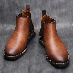 Botas Chelsea de Estilo Británico para Hombre, Botines Vintage con Acabado Pulido, Botas Cortas de Talla Grande para Hombre - Product Image 2