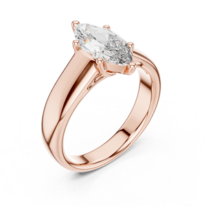 Anillo de Diamante Solitario con Corte Marquesa en Oro Amarillo de 18K |   Anillo de Compromiso de Lujo para Mujer - Product Image 2