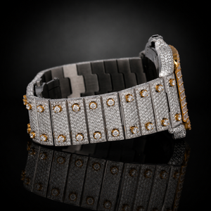 Reloj de Lujo para Hombre con Diamantes Moissanite, Cuarzo, Correa de Acero Inoxidable, Esfera Analógica, Visualización de Fecha y Cierre Plegable - Product Image 4