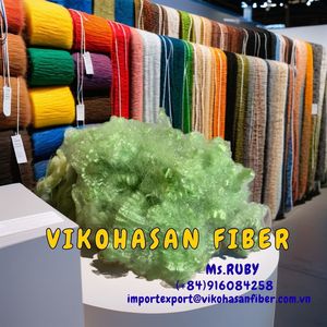 วัสดุยัดไส้โพลีเอสเตอร์รีไซเคิล 100% ซิลิโคนเคลือบ 7D-HS สีเขียว VIKOHASAN แบบกลวง ป้องกันการเป็นขุย ทนต่อการเสียดสี - Product Image 6