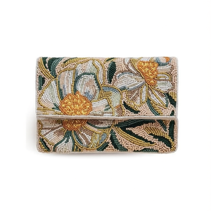 Indian Handmade Luxury <b>Crystal</b> Floral Pattern Rectangle Fashion Accessories Multicolor <b>Beaded</b> Baguette Bag Handle Durable Casual - Product Image 2