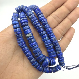 Natural Lapis Lazuli Smooth Roundel Shape <b>Beads</b>: Gemstone <b>Beads</b> Size 8X14MM Length 16"Inch Factory <b>Direct</b> - Product Image 3