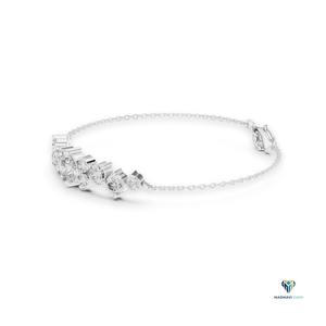 3.03 CT White <b>Gold</b> Round Lab Grown Diamond Graduated Bracelet in 14K <b>Solid</b> <b>Gold</b> - Product Image 4