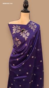 Ensemble de sari en nylon Banarasi de qualité supérieure avec tissage Butta floral sur toute la surface et sur le bord, et pallu riche - Prix de gros - Product Image 2