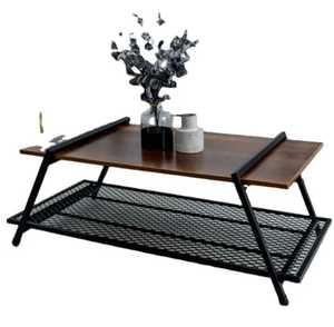 Modern Minimalist <b>Round</b> End <b>Table</b> Wood Top Bedside Nightstand with Black Metal Tripod Legs for Bedroom Living Room <b>Small</b> Space - Product Image 2