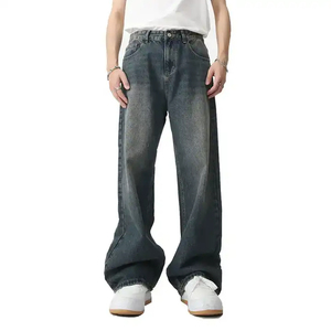 <b>Men's</b> Casual Denim <b>Jeans</b> 100% Cotton Mid Waist Regular Fit Lightweight OEM Customizable Wholesale - Product Image 1