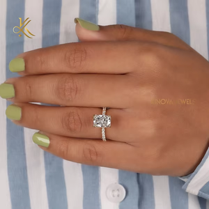 แหวนแต่งงานเพชรเลี้ยงในห้องปฏิบัติการแบบคลาสสิก ชุบทอง 10K 18K ระยิบระยับ สง่างาม แหวนคู่ ดีไซน์เหนือกาลเวลา ของขวัญที่สมบูรณ์แบบ - Product Image 6