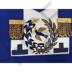 Conjunto de Mandil y Collar Masónico de Piel de Cordero para Gran Oficial – Estilo UGLE - Product Image 3