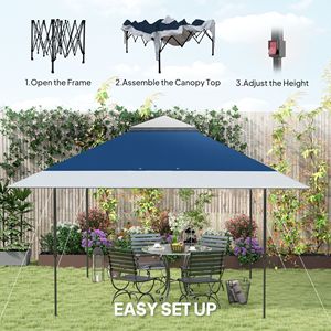 "13FT X 13FT UV50+ Navy Pop up <b>Canopy</b> <b>Tent</b> for Parties Height Adjustable with Wheeled Carry Bag & Sand Bags" - Product Image 4