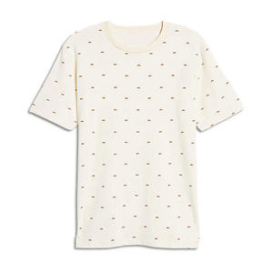 เสื้อยืดผ้าฝ้ายลายทางคอกลมแขนสั้นสำหรับผู้ชายทรงพอดีตัวระบายอากาศได้ดีดีไซน์แบบถัก - Product Image 2