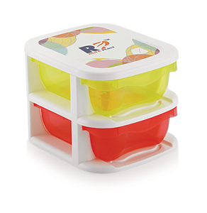 RINER PLAST Stackable Plastic <b>Storage</b> <b>Drawers</b> Rectangle Double Tier PP Material Modern Design Office Organizer Neatening - Product Image 2