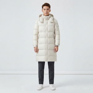 Veste longue matelassée pour homme, chaude pour l'hiver, col montant, fermeture éclair intégrale, décontractée, pour l'extérieur, fabricant sur mesure - Product Image 2