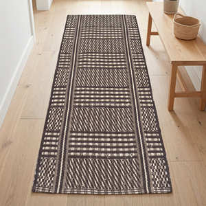 Alfombra de Cocina de Algodón Tejida a Mano con Rayas Azules para el Área de Desayuno, Lavadero y Hogar Costero - Product Image 3