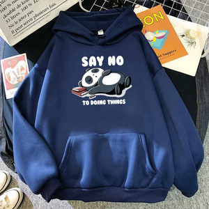 Sudaderas con capucha para mujer, nueva calidad, con estampado de oso de dibujos animados 'Say No', casuales, de forro polar, holgadas, que combinan con todo - Product Image 2