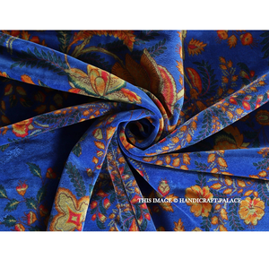Tissu d'ameublement en velours indien imprimé floral au mètre, textile de couture doux et luxueux pour meubles et décoration intérieure - Product Image 5