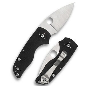 Cuchillos Plegables Compactos Negros con Hoja de Corte Ancha de Acero Inoxidable, Mango Texturizado Antideslizante, Orificio de Apertura Redondo y Duraderos - Product Image 1