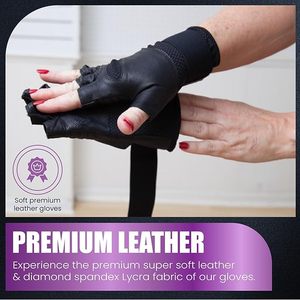 Gants de sport pour la musculation, respirants, légers, demi-doigts, en vinyle, à enfiler, pour hommes et femmes - Product Image 1