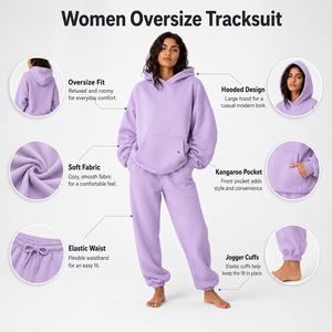 Survêtement oversize pour femme de haute qualité, doté d'un tissu durable, d'une forme décontractée et d'une sensation douce pour la mode streetwear moderne. - Product Image 6