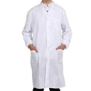 Proveedor de batas blancas para enfermeros de clínica, diseño personalizado de batas de laboratorio para hombres, fábrica de uniformes para personal masculino. - Product Image 1
