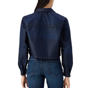Veste en jean unisexe en gros 100% coton à manches longues, manteau décontracté streetwear printemps coupe-vent respirant devant 2026 - Product Image 5