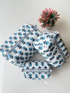 Wholesale Large Cotton Quilted Block Printed Wash <b>Bag</b> Ideal Gift Handmade Toiletry <b>Bag</b> Cosmetic <b>Bag</b> Block Print for Travel - Product Image 2