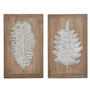 Decoración de Pared, Arte Mural de Madera, Diseño de Hojas Rectangulares, Estilo Elegante para el Hogar - Product Image 1