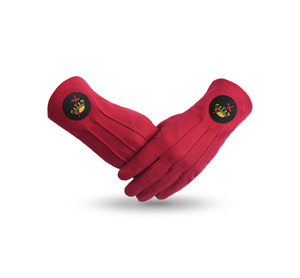 Gants en coton rouge de haute qualité des Templiers avec patch noir - Product Image 1
