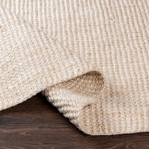 Tapis de salon rectangulaire en jute tissé plat style bohème, couleur unie, écologique, à poils courts, nettoyage facile - Product Image 6