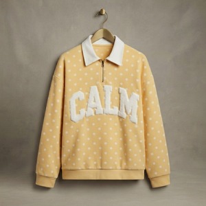 Sudadera de lana con estampado de letras Goodvibe para mujer, color amarillo, cuello vuelto, manga larga, ropa informal de otoño - Product Image 2