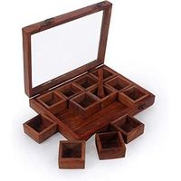 Traditional Wooden Masala Dabba For Indian Kitchen Spice Storage With Elegant Design And Daily Use