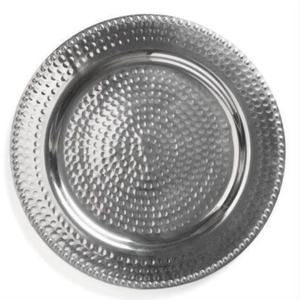 Sunray Design Metal Charger Plate Metallic <b>Gold</b> Silver Scalloped <b>Rim</b> Decorative Underplate For Upscale Wedding Party And Banquet - Product Image 2
