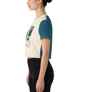 T-shirt court pour femme, tissu doux, manches courtes, col rond, confortable, décontracté, idéal pour les journées d'été et les activités de plein air - Product Image 3