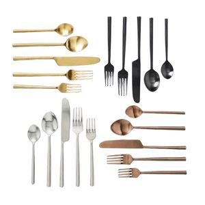Ensemble de couverts tendance multicolores en acier inoxydable poli, couteau, fourchette, cuillère, ensemble de couverts de luxe, cadeau de mariage, cuisine - Product Image 1