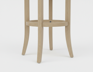 Ensemble de 2 tabourets de bar ronds modernes en bois massif avec 2 pieds courbés - Durables et légers - Product Image 3