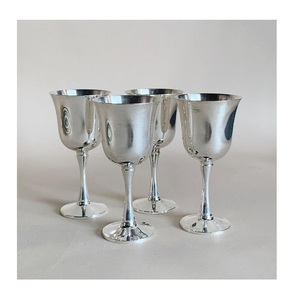 Gobelet à vin en acier inoxydable de luxe personnalisé, verres à vin rouge vintage en métal doré - Product Image 1