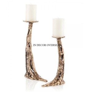 Juego de Portavelas de Ramas con Mariposas Doradas, Decoración de Latón para el Hogar, Colección de Portavelas Metálicos para Bodas y Fiestas - Product Image 4