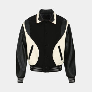 Oem Customized Winter Casual Solid Zipper Closure <b>Men's</b> Stand Collar Dyed Polyester <b>Flight</b> Custom Bomber <b>Jacket</b> - Product Image 6