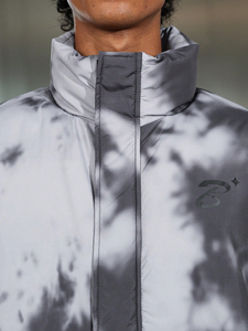 Blouson matelassé imprimé pour homme, avec capuche, motif léopard et tie-dye, fermeture éclair, veste d'hiver matelassée - Product Image 6