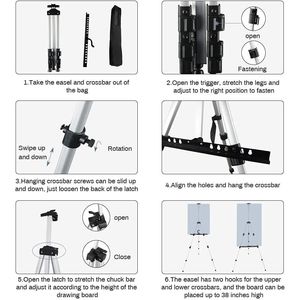 RRFTOK - Trípode de Aluminio de 66 Pulgadas, Ajustable y Portátil, para Pintura y Exhibición de Letreros - Product Image 5