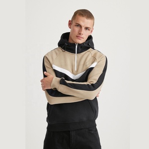 Sweat-shirt à capuche imprimé personnalisé pour homme, 100 % coton molletonné, color block, haut de survêtement à manches longues, collection automne 2026 - Product Image 1