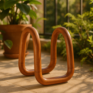 Natural Wooden U-Shape Bag Handles Decorative <b>Craft</b> Brown Hardwood Pair Premium Quality - Product Image 2
