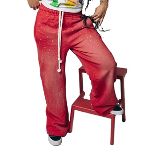 Oversized Streetwear Acid Wash Sweatpants Custom Logo Baggy Sweatpants Blank High Quality Mens Pants <b>Trousers</b> - Product Image 2