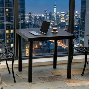 New Title "Outdoor Patio <b>Dining</b> <b>Table</b>-Rustic Wood Finish" - Product Image 6