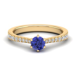Anillos de Compromiso de Oro Rosa de 14K con Diamantes de Diseño Clásico REYES, Joyería Fina de Boda con Piedras Preciosas de Tanzanita de Alta Calidad - Product Image 6