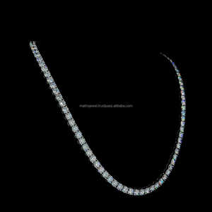 Bijoux fins 10K or blanc 5mm chaîne à maillons de Tennis D couleur VVS Hpht Cvd diamant personnalisable Logo serrure chaîne de Tennis - Product Image 4