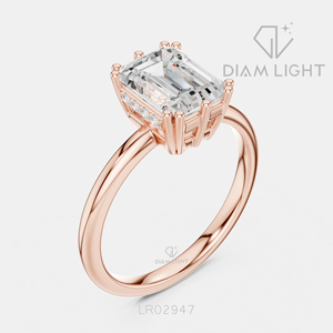 Bague de fiançailles en or blanc 14 carats avec diamant de laboratoire taille émeraude 2,08 carats, couleur F+, clarté VS+, certifiée IGI, idéale pour un cadeau - Product Image 4