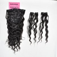 Extensions de cheveux humains à clipser, Remy indien, double trame machine, lisses, cuticules alignées, 100g, emballage polybag, pour toutes les couleurs