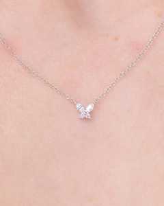 Collier pendentif papillon en or blanc avec diamant de laboratoire - Product Image 3